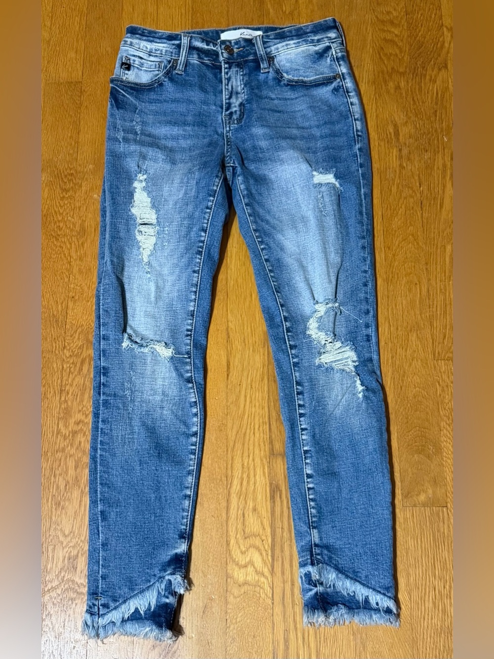 Kancan Distressed Light Blue Skinny Jeans